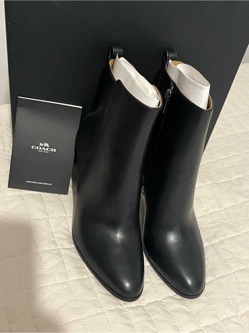 COACH Jemma Leather Ankle
Boot Black - Size 7.5